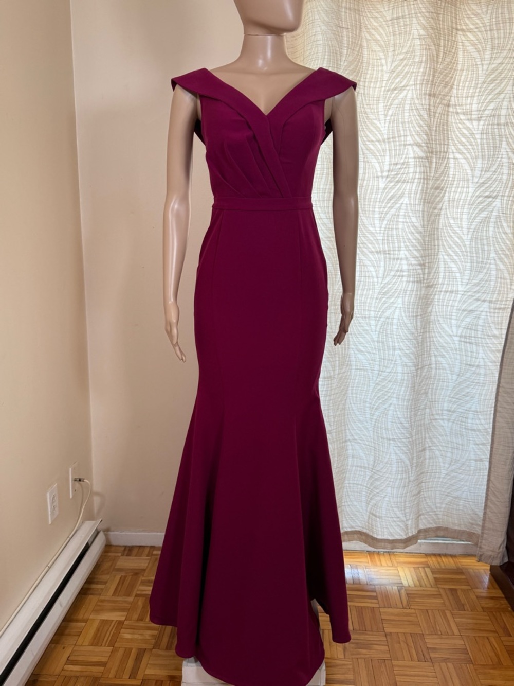 Othr Deep Wine Off-Shoulder Maxi Dress